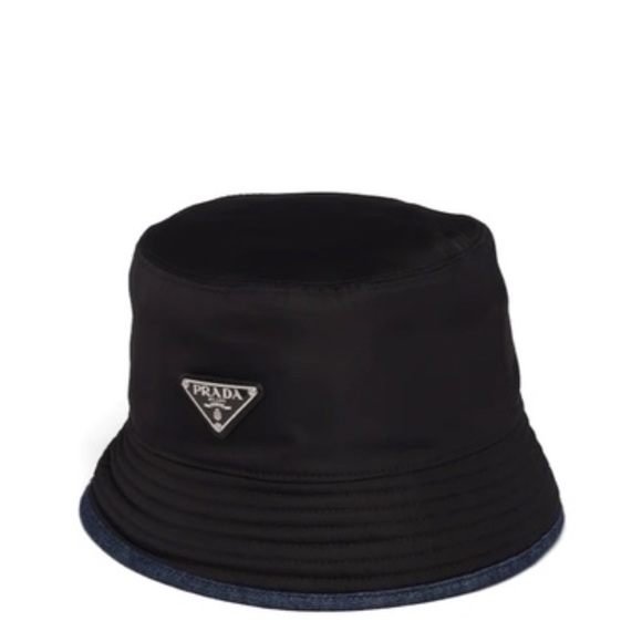 MSRP $795! Double-Sided Authentic Prada Re-Nylon & Denim Bucket Hat Size Medium - Picture 6 of 14